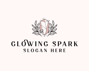 Crystal Wreath  Jewel logo design