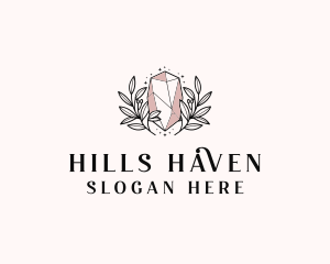 Crystal Wreath  Jewel logo design