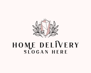 Crystal Wreath  Jewel logo design