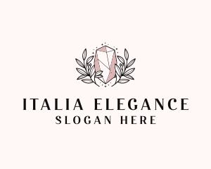 Crystal Wreath  Jewel logo design