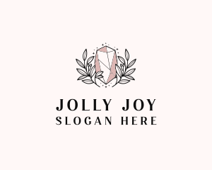 Crystal Wreath  Jewel logo design