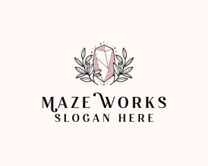 Crystal Wreath  Jewel logo design