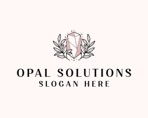 Crystal Wreath  Jewel logo design