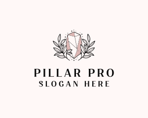 Crystal Wreath  Jewel logo design