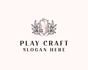 Crystal Wreath  Jewel logo design