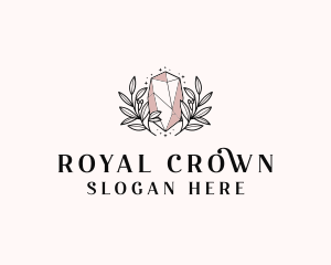 Crystal Leaf  Jewel logo design