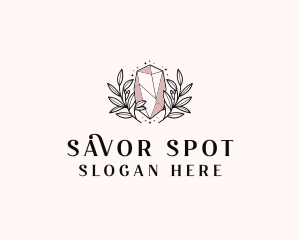 Crystal Wreath  Jewel logo design