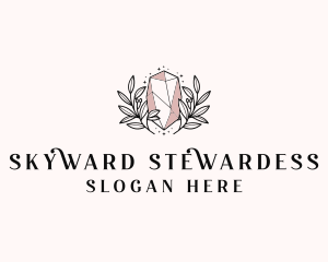 Crystal Wreath  Jewel logo design