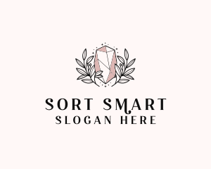 Crystal Wreath  Jewel logo design