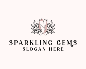 Crystal Wreath  Jewel logo design