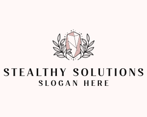 Crystal Wreath  Jewel logo design