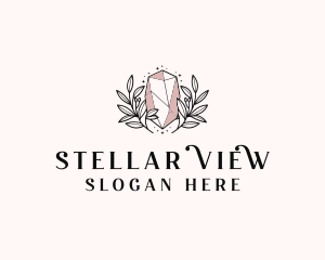 Crystal Wreath  Jewel logo design