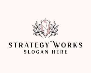 Crystal Wreath  Jewel logo design