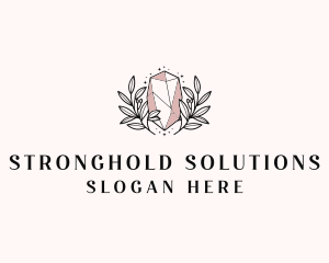 Crystal Wreath  Jewel logo design