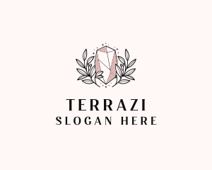 Crystal Wreath  Jewel logo design