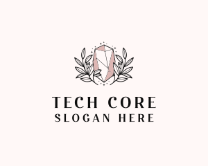 Crystal Wreath  Jewel logo design