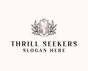 Crystal Wreath  Jewel logo design