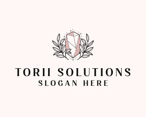 Crystal Wreath  Jewel logo design