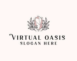 Crystal Wreath  Jewel logo design