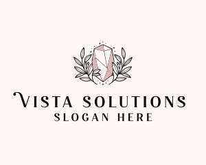 Crystal Wreath  Jewel logo design