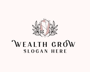 Crystal Wreath  Jewel logo design