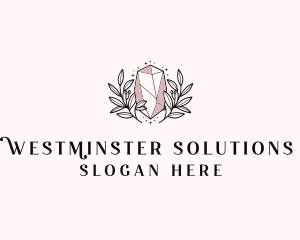 Crystal Wreath  Jewel logo design