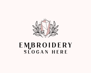 Crystal Wreath  Jewel logo design