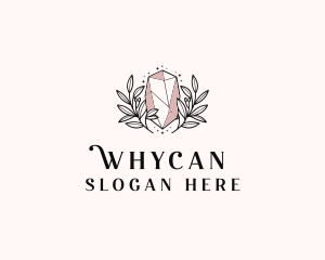 Crystal Leaf  Jewel logo design