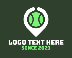 Tennis - Tennis Ball Location Pin logo design