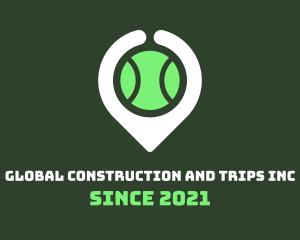 Tournament - Tennis Ball Location Pin logo design
