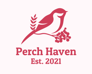 Perch - Pink Bird Perch logo design