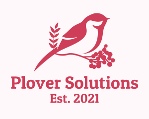 Plover - Pink Bird Perch logo design