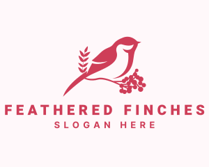 Finches - Sparrow Bird Perch logo design