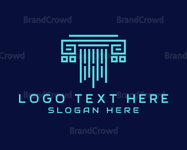 Tech Pillar Letter T Logo