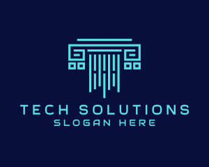 Insurers - Tech Pillar Letter T logo design