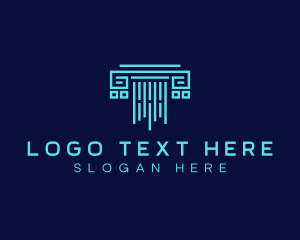 Financial - Tech Pillar Letter T logo design