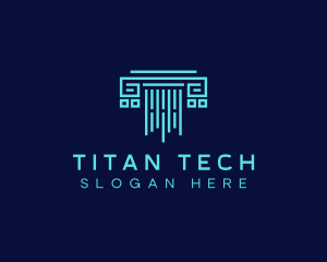 Tech Pillar Letter T logo design