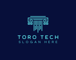 Tech Pillar Letter T logo design