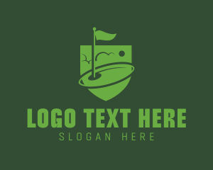 Golfing - Flag Golf Course logo design