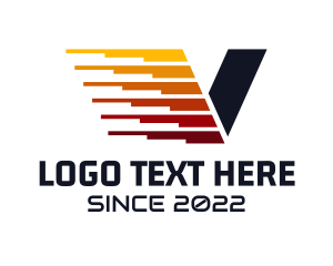 Speedometer - Speed Racing Letter V logo design