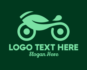 Motorbike - Green Eco Motorcycle Delivery logo design
