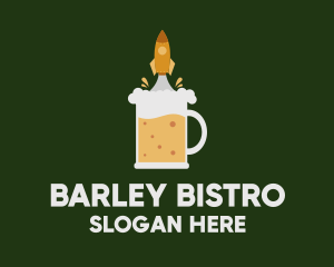 Barley - Beer Rocket Launch logo design