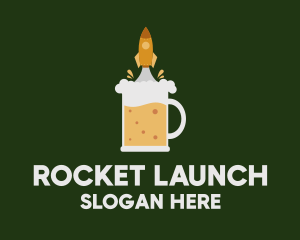 Beer Rocket Launch  logo design