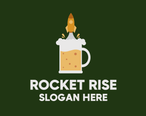 Beer Rocket Launch  logo design