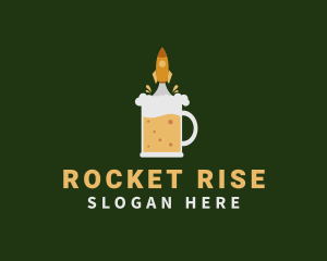 Beer Rocket Launch  logo design