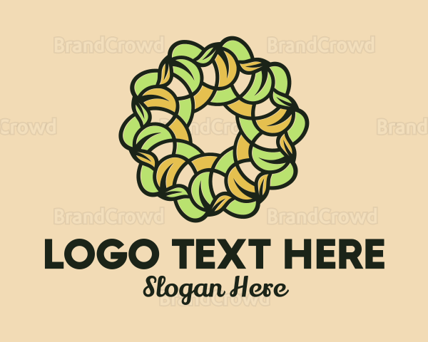 Organic Leafy Wreath Logo