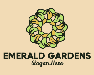 Organic Leafy Wreath  logo design