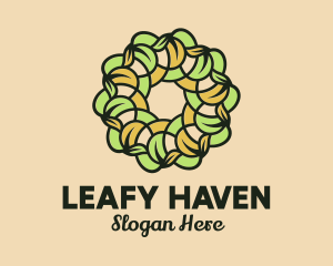 Organic Leafy Wreath  logo design