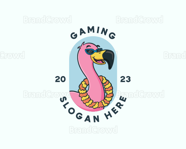 Summer Flamingo Bird Logo