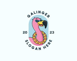 Summer Flamingo Bird Logo